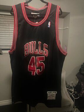 Mitchell & Ness Chicago Bulls Black & Red #45 Jersey